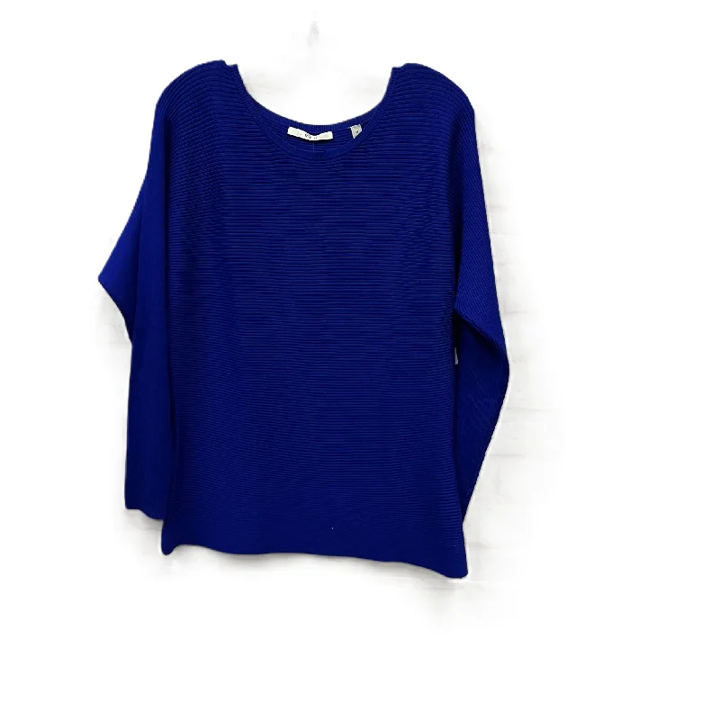 Top Long Sleeve By Cyrus Knits In Blue, Size: M