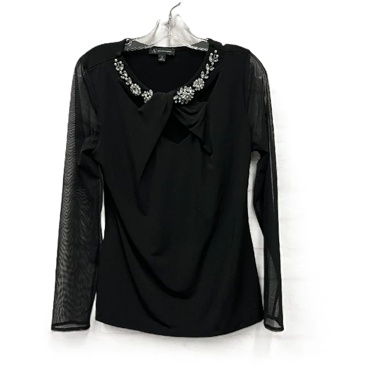 Top Long Sleeve By Inc In Black, Size: M