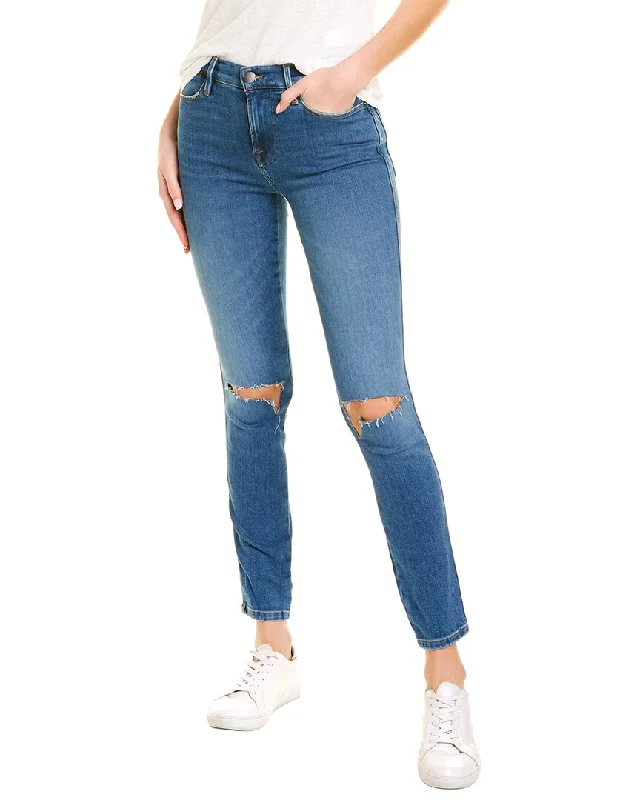 FRAME Denim Le High Wine Ridge Rips Skinny Jean