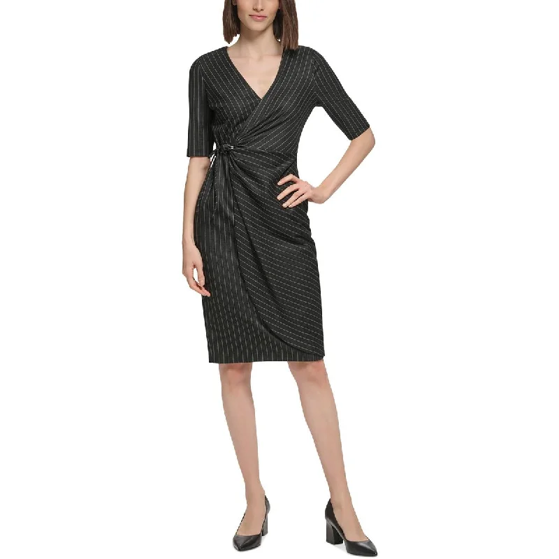 Calvin Klein Womens Pinstripe  Sheath Dress