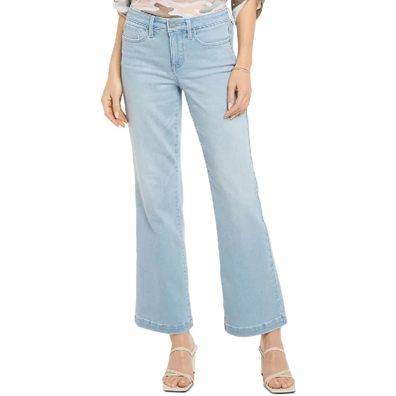 NYDJ Womens Denim Stretch Mid-Rise Flare Jeans