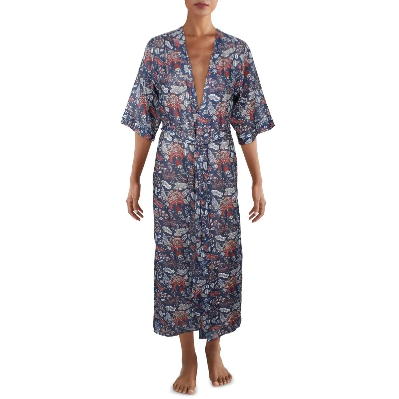 Verdelimon Womens Floral Tie Front Cover-Up