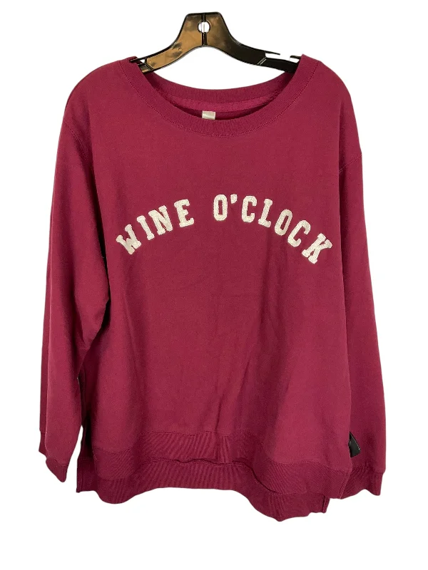 Sweatshirt Crewneck By Green Tea In Red, Size: Xxl