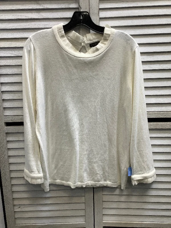 Top Long Sleeve By Ann Taylor In Ivory, Size: Xl