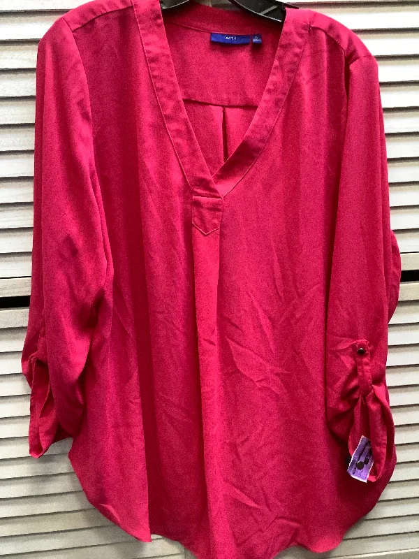 Top Long Sleeve By Apt 9 In Pink, Size: Xl